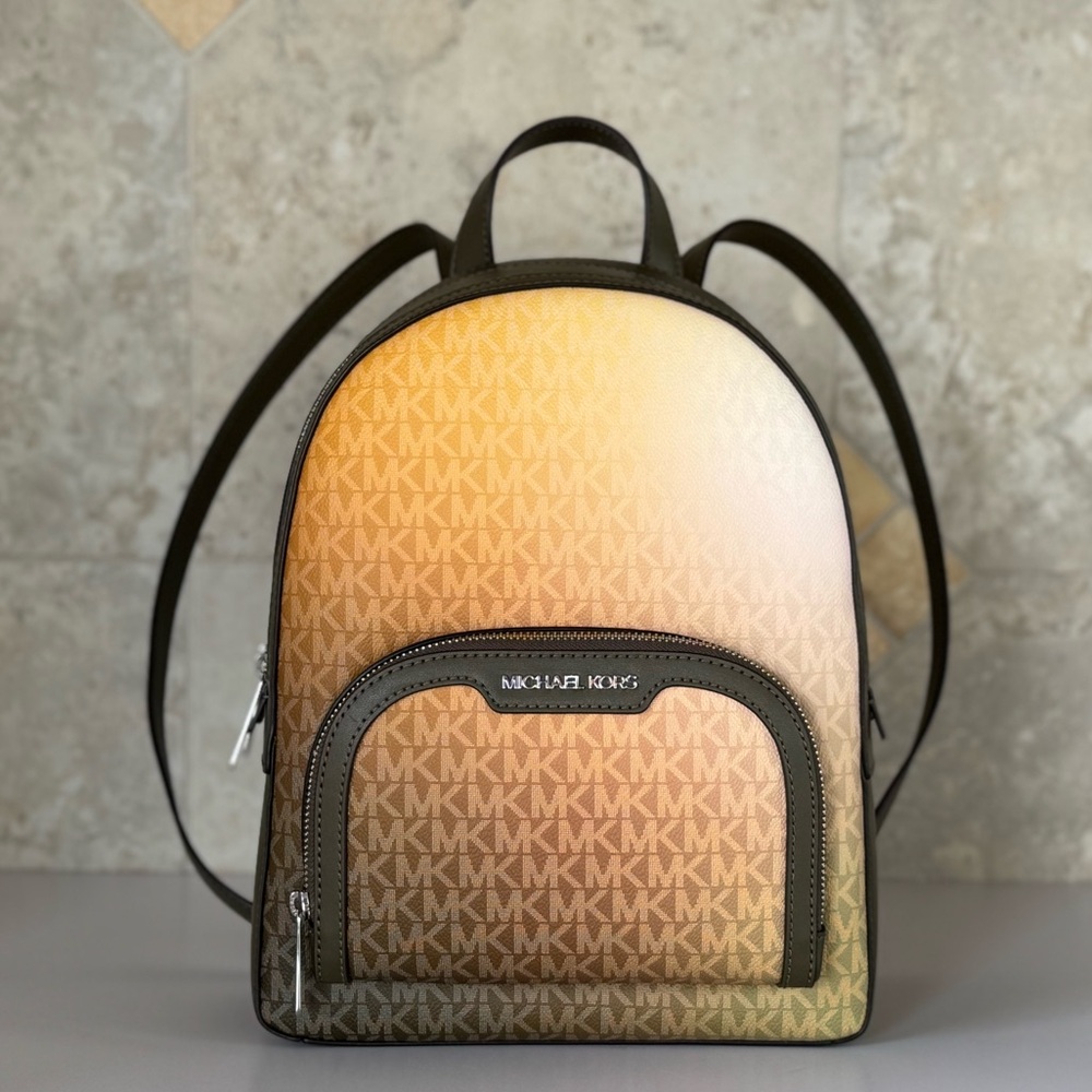 Michael Kors Jaycee MD Ombre Backpack MK Olive Multi